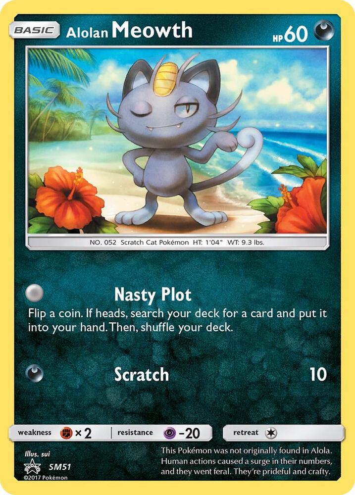 Pokemon Alolan Meowth SM51 SM Black Star Promos