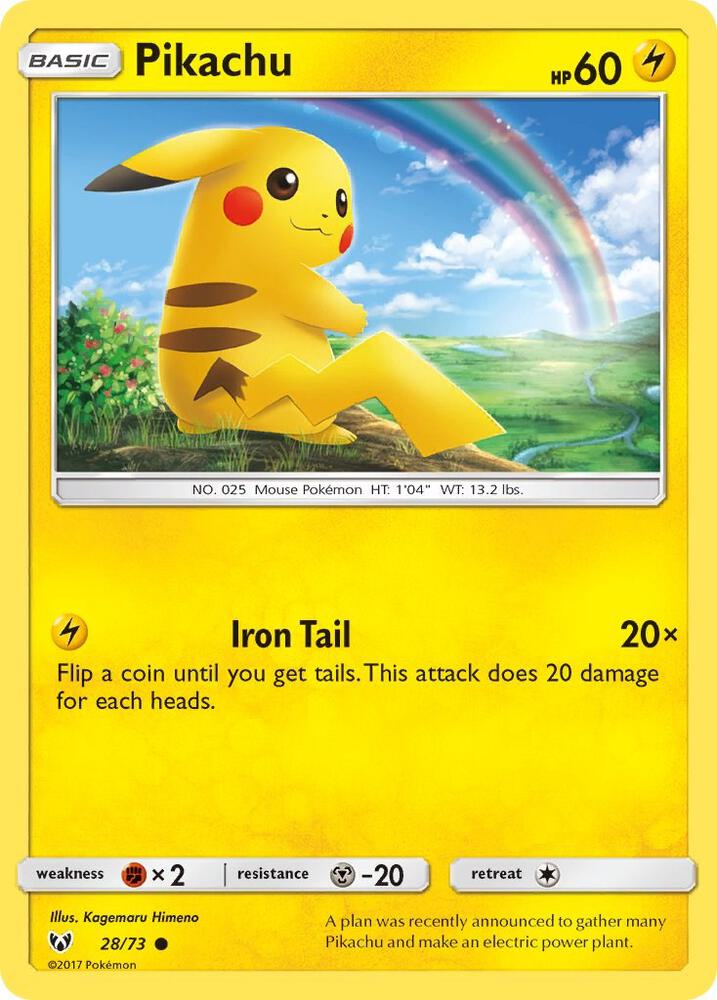 Pokemon Pikachu 28/73 Shining Legends