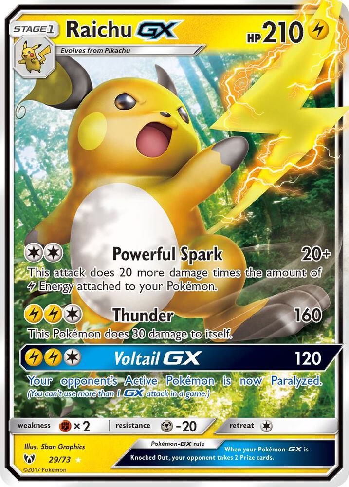 Pokemon Raichu GX 29/73 Shining Legends