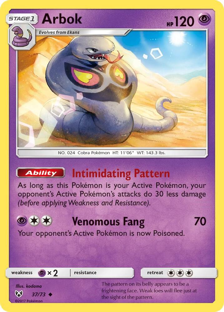 Pokemon Arbok 37/73 Shining Legends