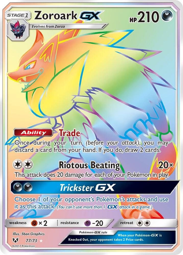 Pokemon Zoroark GX 77/73 Shining Legends