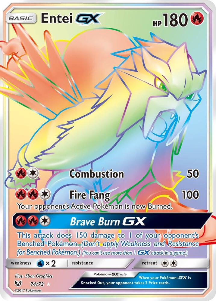 Pokemon Entei GX 74/73 Shining Legends
