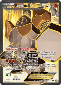 Pokemon Regirock EX 43a/124 Yellow A Alternate Art
