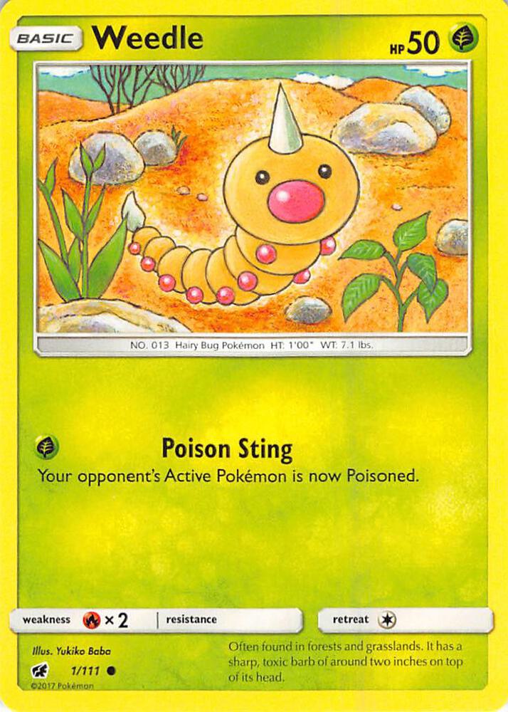 Pokemon Weedle 1/111 Crimson Invasion