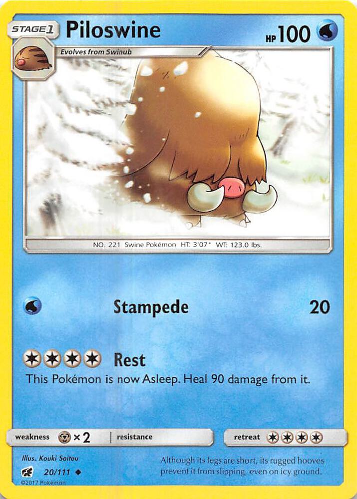 Pokemon Piloswine 20/111 Crimson Invasion