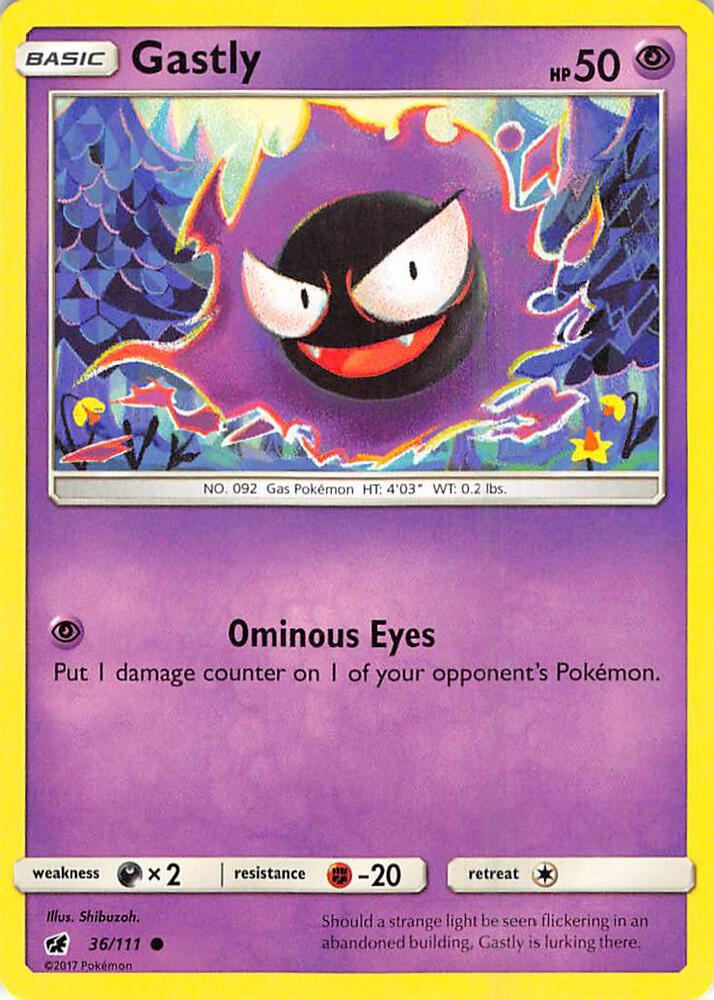Pokemon Gastly 36/111 Crimson Invasion