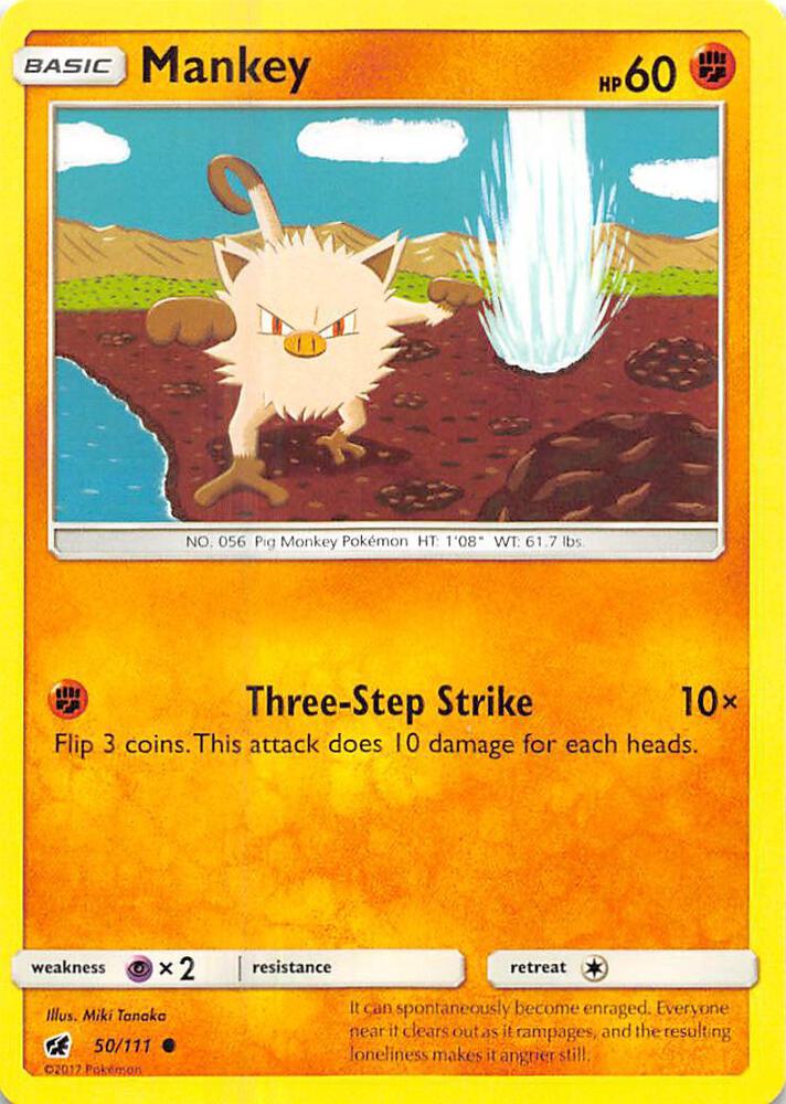 Pokemon Mankey 50/111 Crimson Invasion