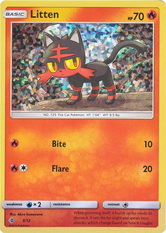 Pokemon Litten 3/12 McDonald's Collection 2017