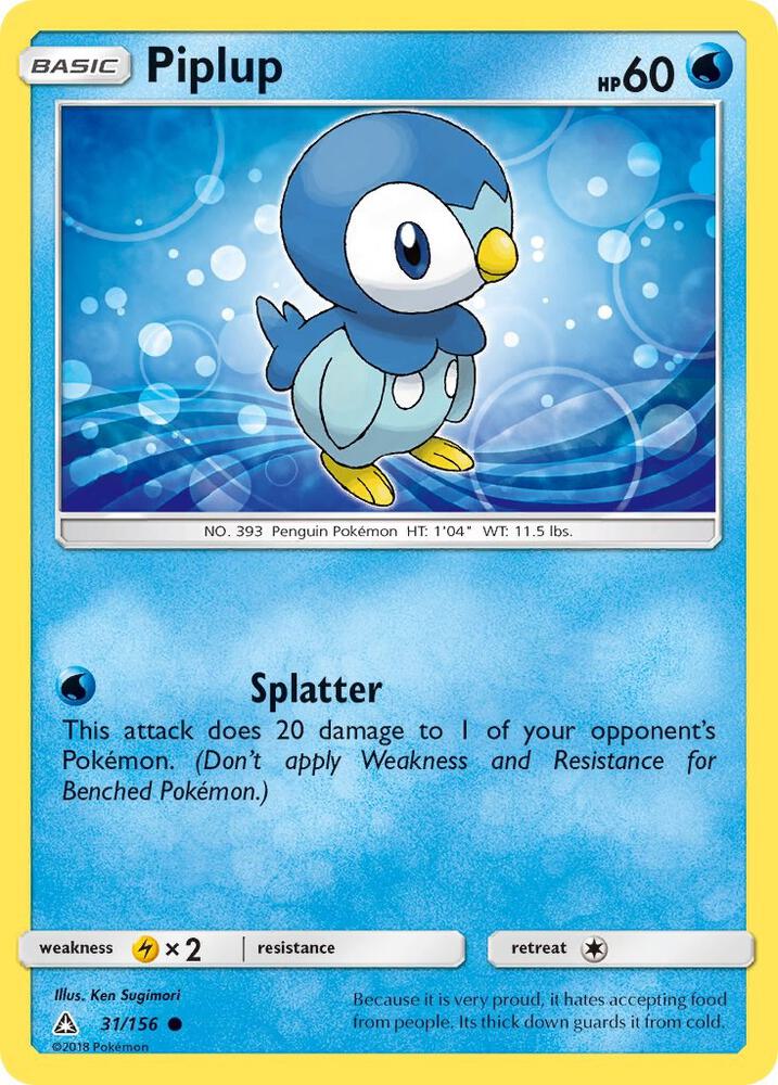 Pokemon Piplup 31/156 Ultra Prism