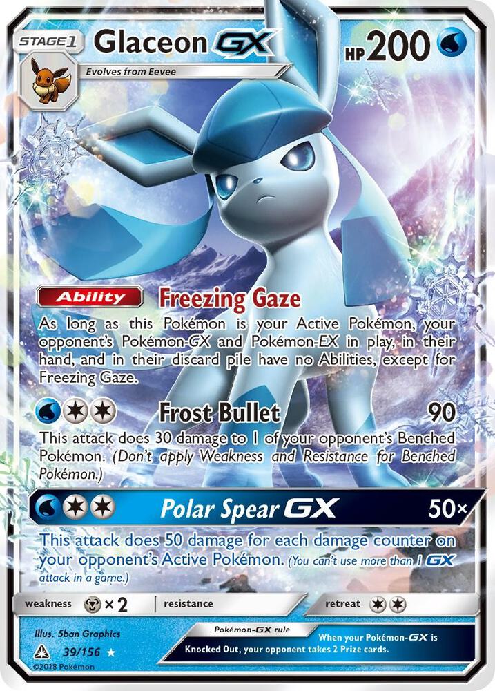 Pokemon Glaceon GX 39/156 Ultra Prism