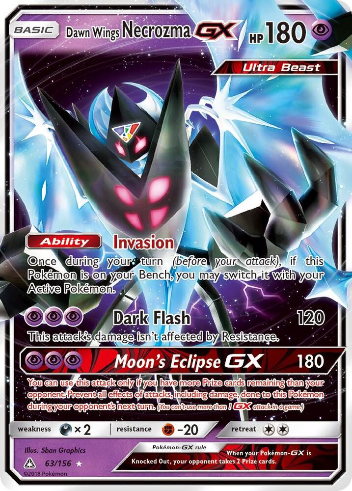 Pokemon Dawn Wings Necrozma GX 63/156 Ultra Prism
