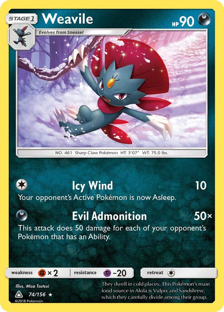 Pokemon Weavile 74/156 Ultra Prism