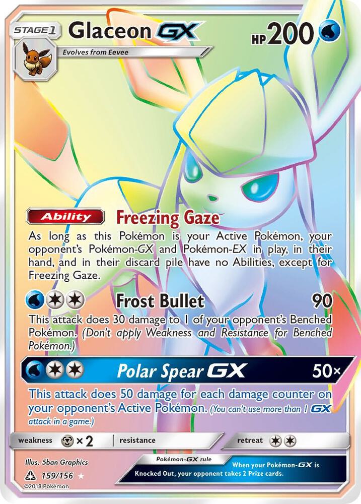 Pokemon Glaceon GX 159/156 Ultra Prism