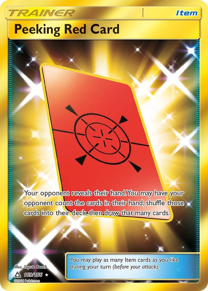 Pokemon Peeking Red Card 169/156 Ultra Prism