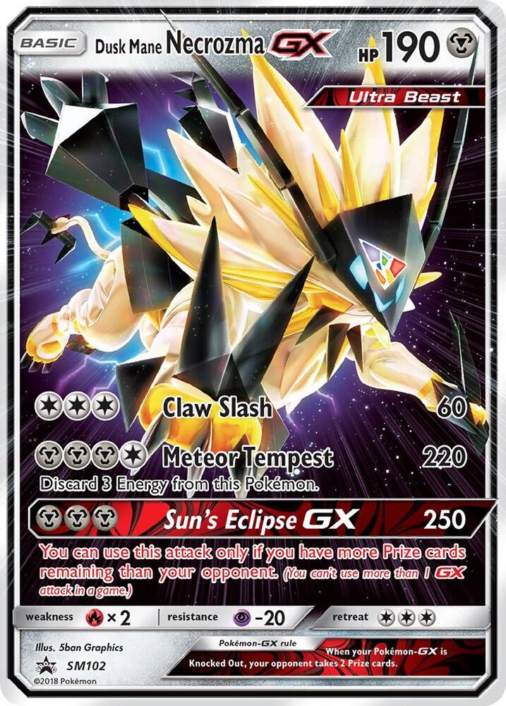 Pokemon Dusk Mane Necrozma GX SM102 SM Black Star Promos