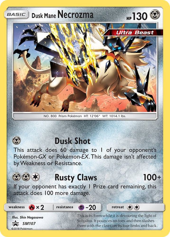 Pokemon Dusk Mane Necrozma SM107 SM Black Star Promos