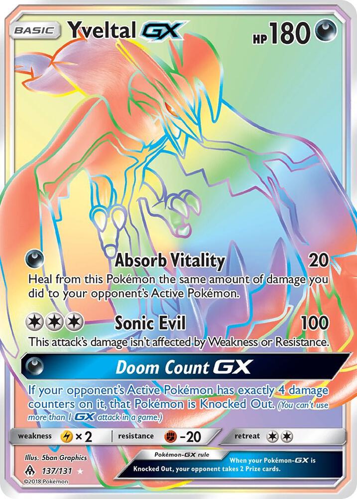 Pokemon Yveltal GX 137/131 Forbidden Light