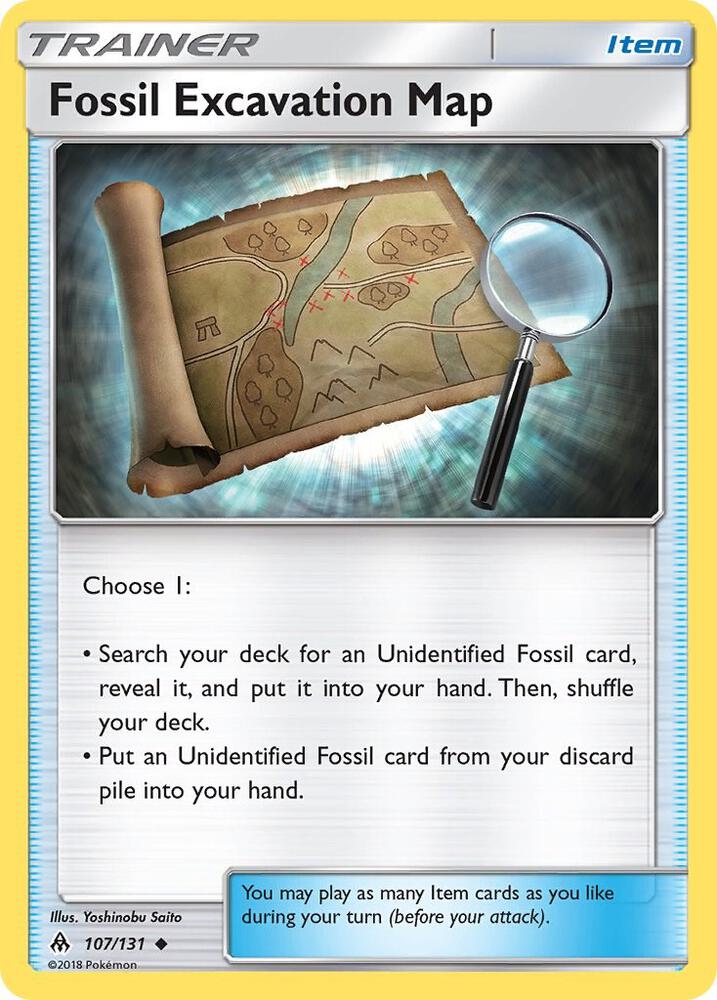 Pokemon Fossil Excavation Map 107/131 Forbidden Light