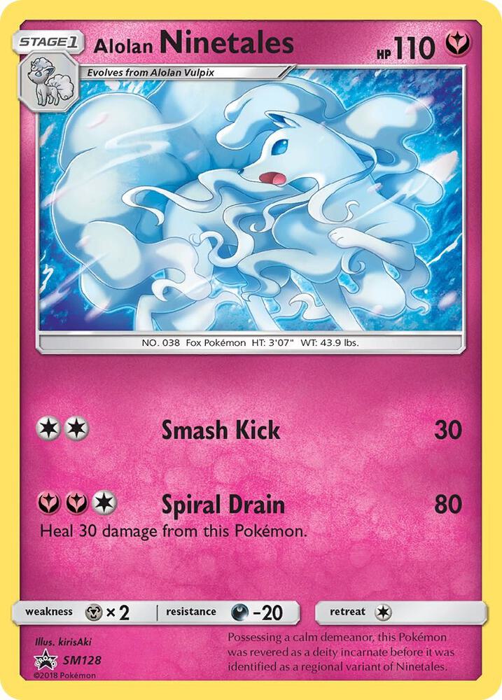 Pokemon Alolan Ninetales SM128 SM Black Star Promos