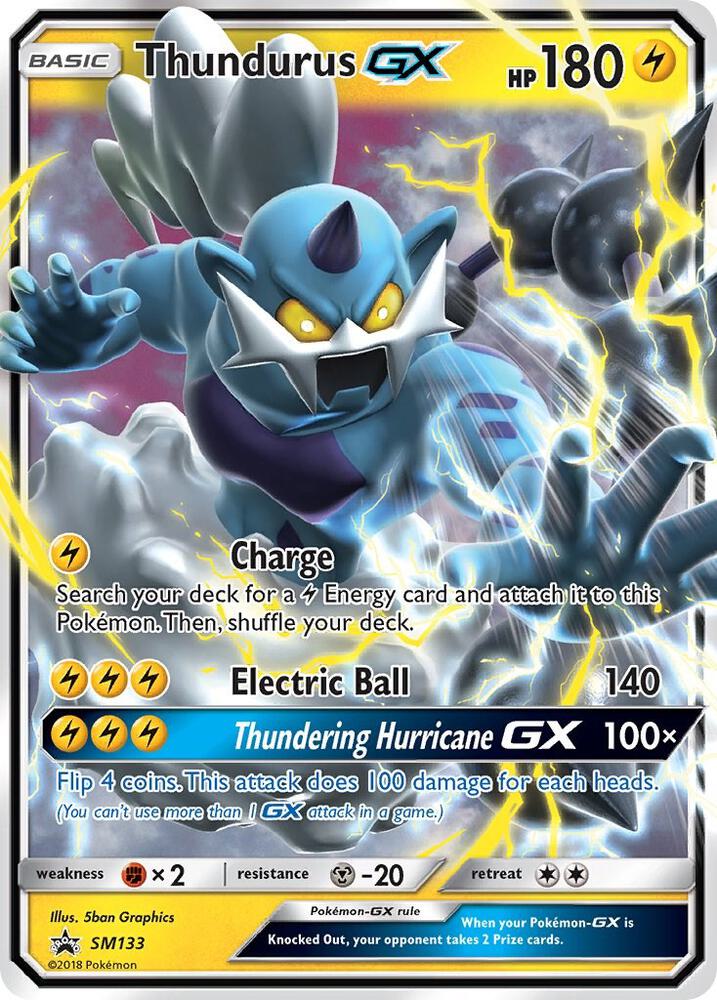 Pokemon Thundurus GX SM133 SM Black Star Promos