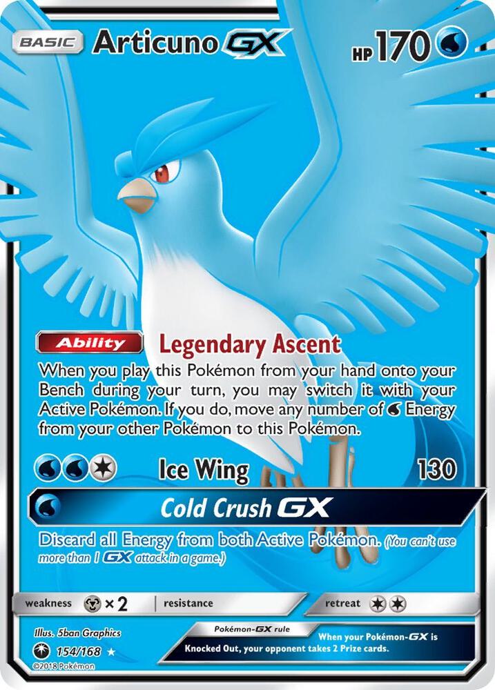 Pokemon Articuno GX 154/168 Celestial Storm