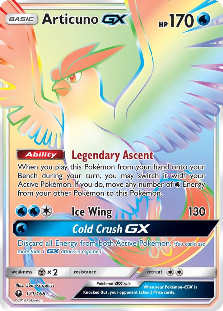 Pokemon Articuno GX 171/168 Celestial Storm