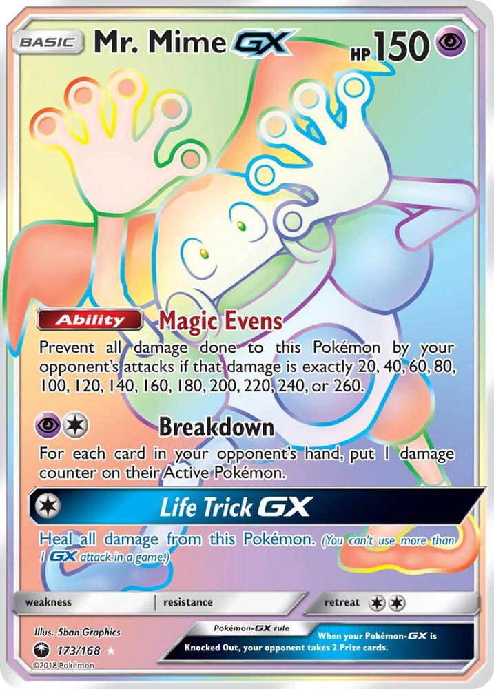 Pokemon Mr. Mime GX 173/168 Celestial Storm