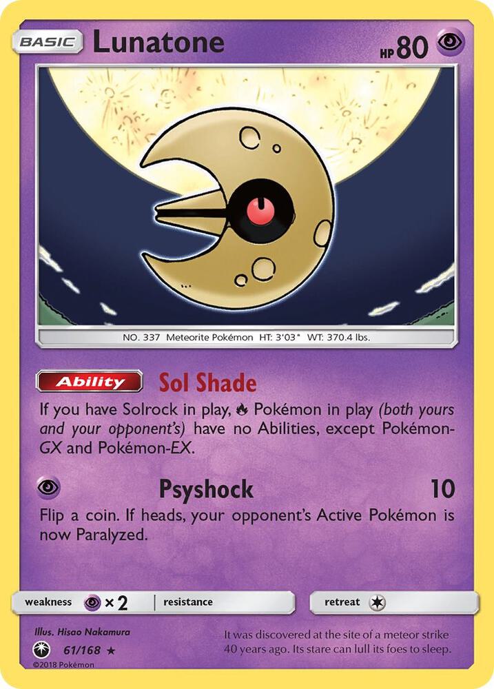 Pokemon Lunatone 61/168 Celestial Storm