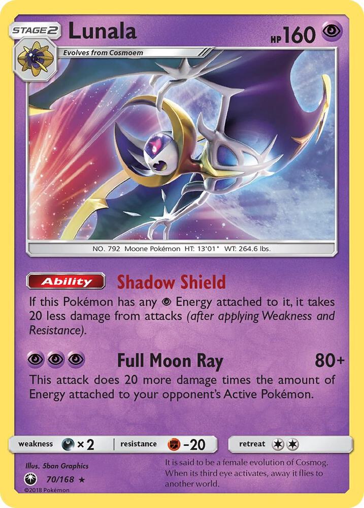 Pokemon Lunala 70/168 Celestial Storm