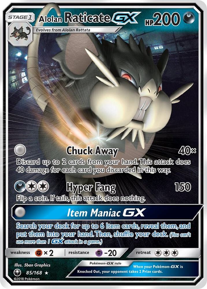Pokemon Alolan Raticate GX 85/168 Celestial Storm