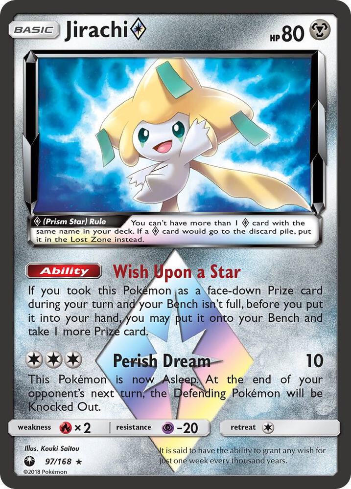 Pokemon Jirachi Prism Star 97/168 Celestial Storm