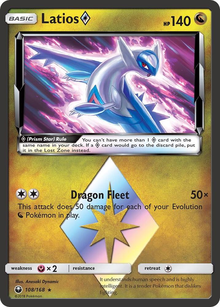 Pokemon Latios Prism Star 108/168 Celestial Storm