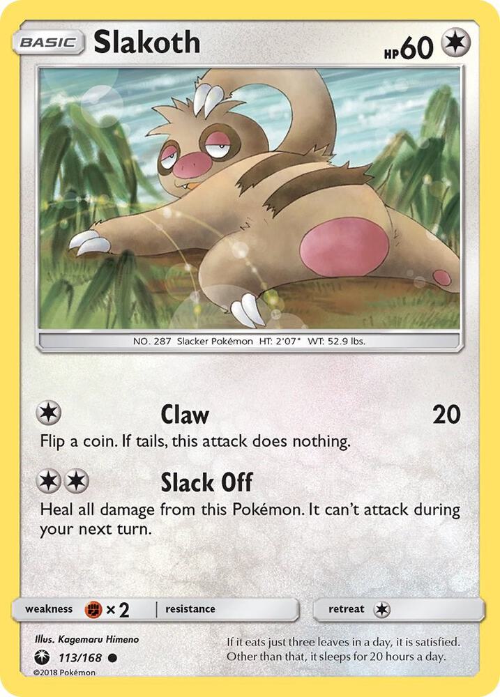 Pokemon Slakoth 113/168 Celestial Storm