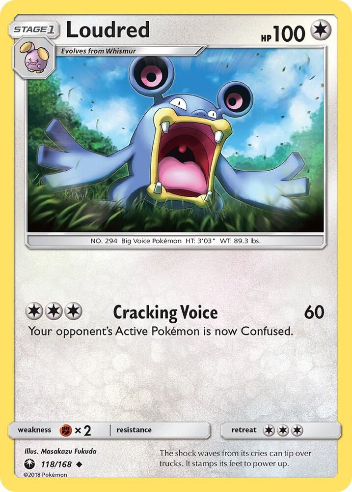 Pokemon Loudred 118/168 Celestial Storm
