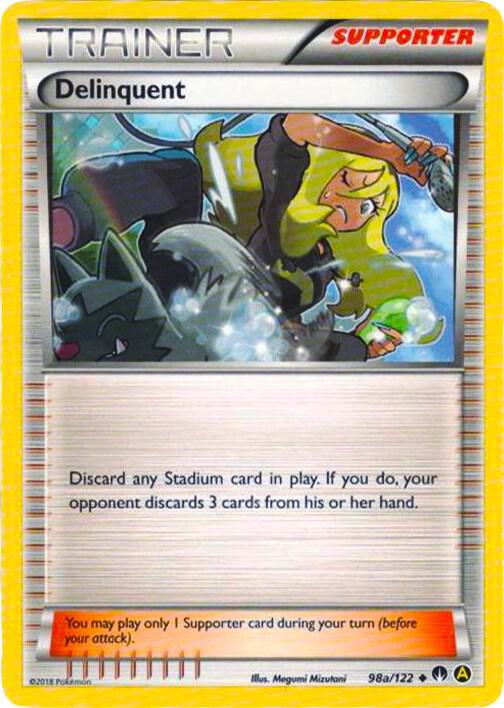 Pokemon Delinquent 98a/122 Yellow A Alternate Art
