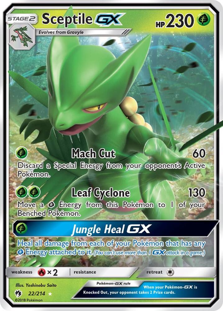 Pokemon Sceptile GX 22/214 Lost Thunder