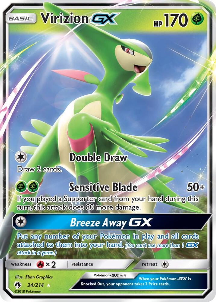 Pokemon Virizion GX 34/214 Lost Thunder