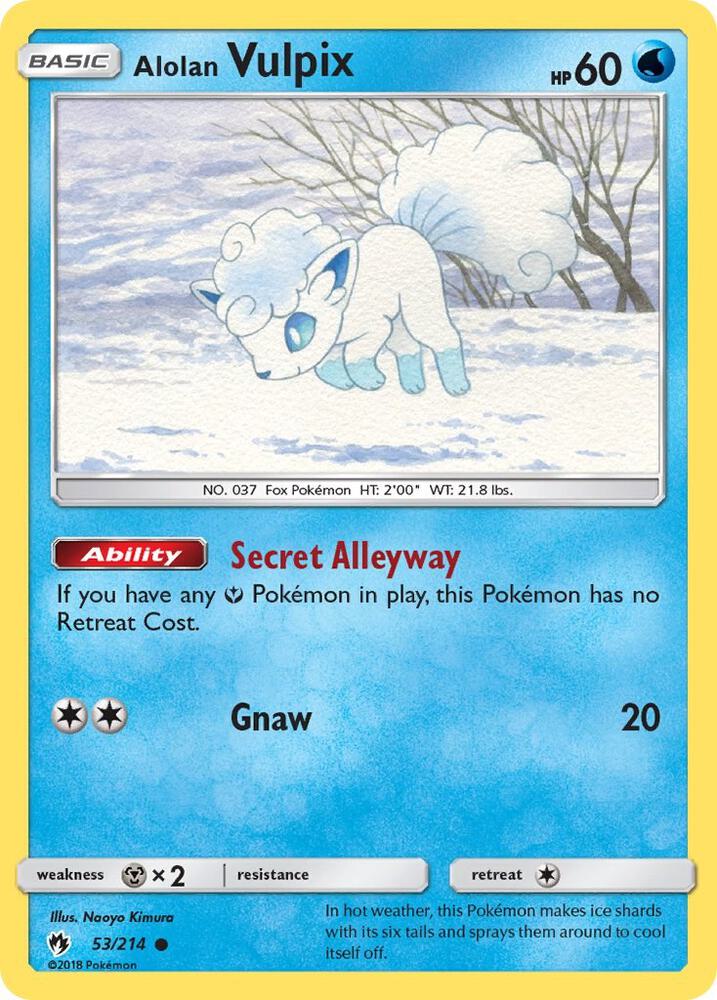 Pokemon Alolan Vulpix 53/214 Lost Thunder