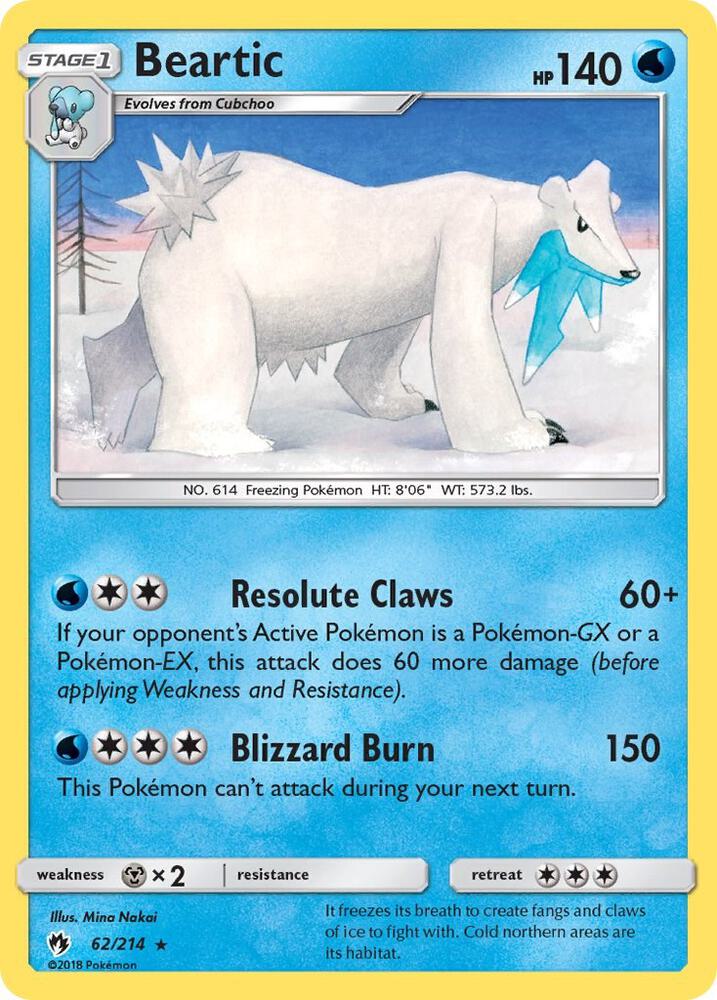 Pokemon Beartic 62/214 Lost Thunder