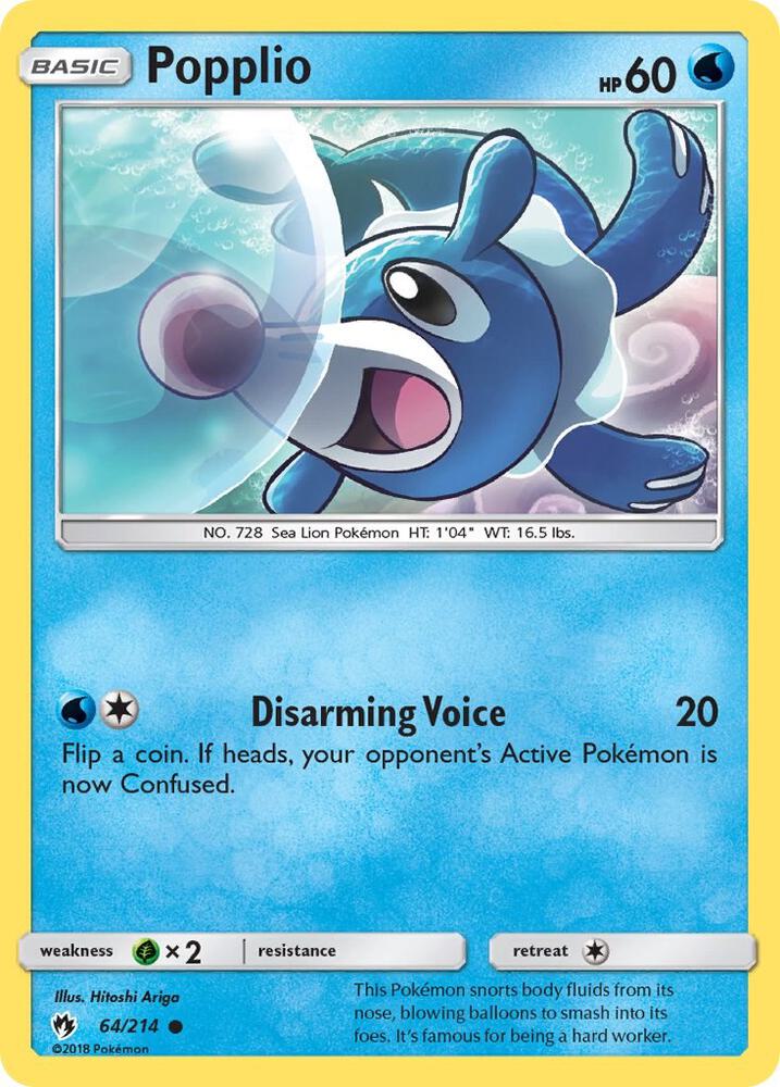 Pokemon Popplio 64/214 Lost Thunder