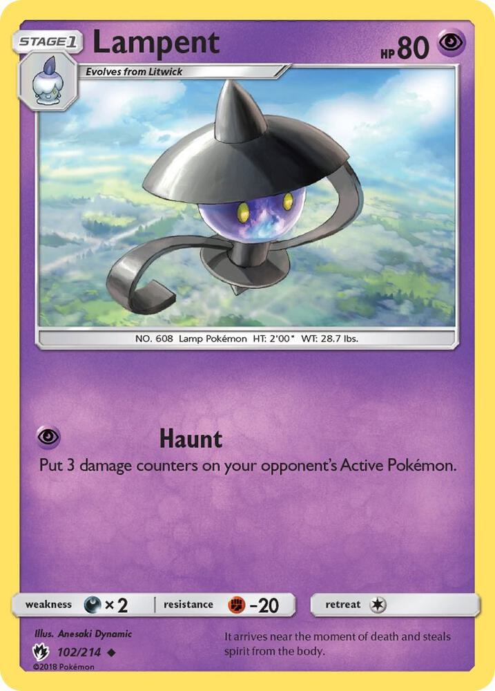 Pokemon Lampent 102/214 Lost Thunder