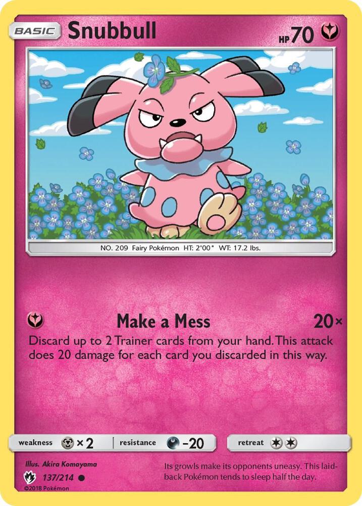 Pokemon Snubbull 137/214 Lost Thunder