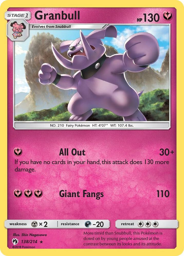 Pokemon Granbull 138/214 Lost Thunder