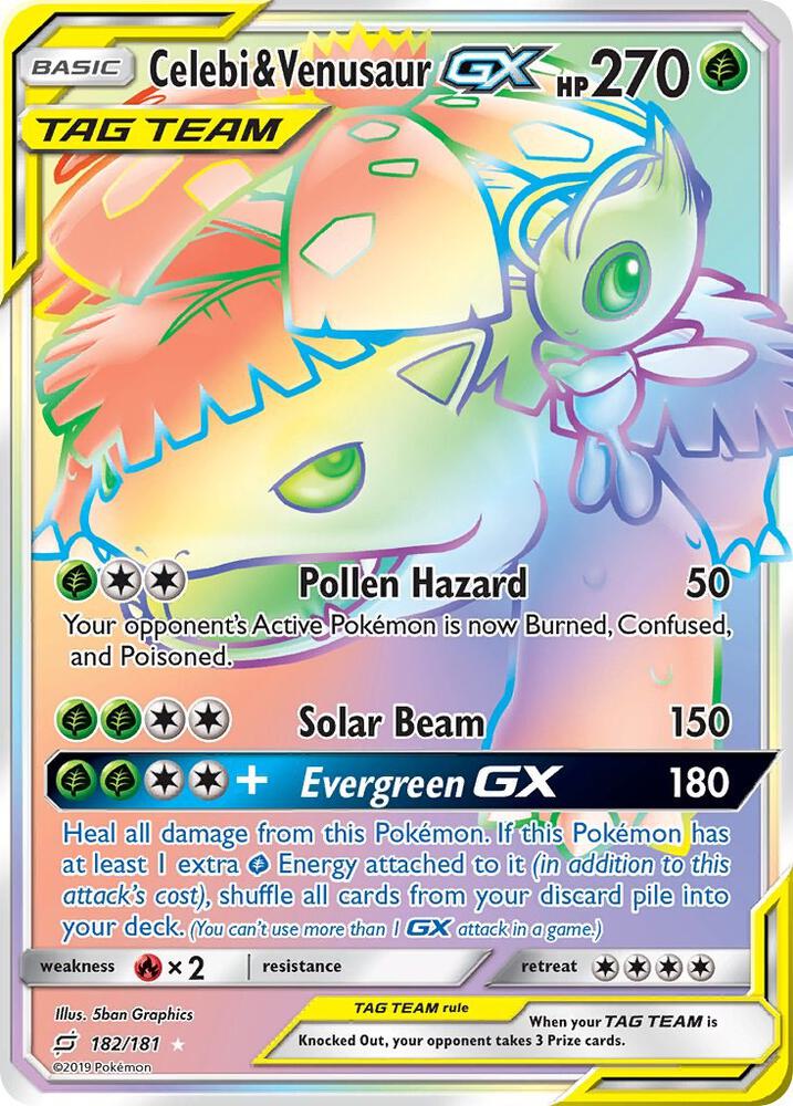Pokemon Celebi & Venusaur GX 182/181 Team Up