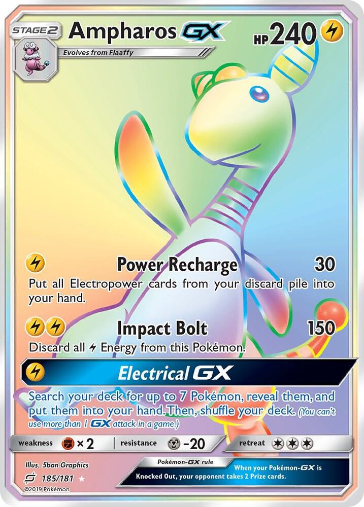 Pokemon Ampharos GX 185/181 Team Up