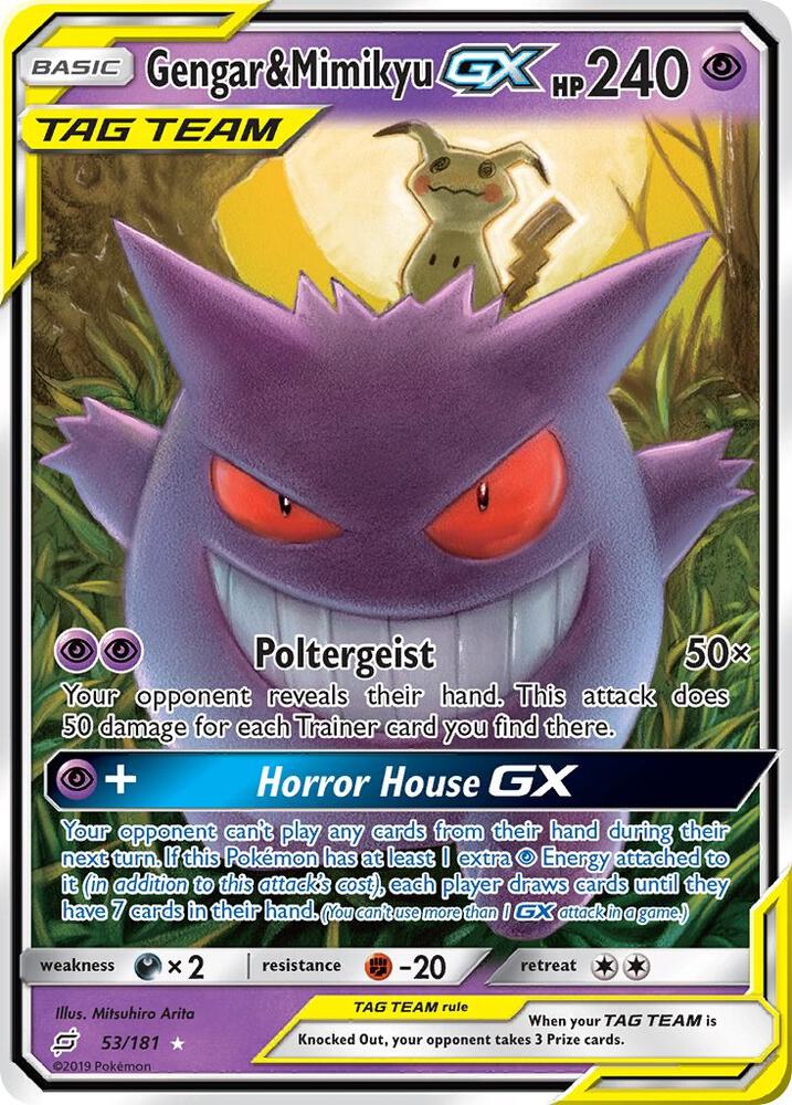 Pokemon Gengar & Mimikyu GX 53/181 Team Up