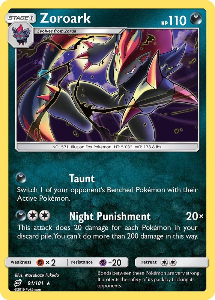 Pokemon Zoroark 91/181 Team Up