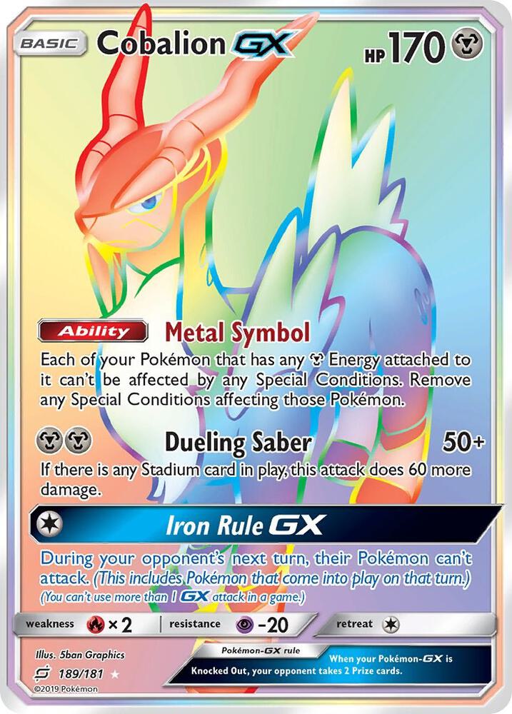 Pokemon Cobalion GX 189/181 Team Up