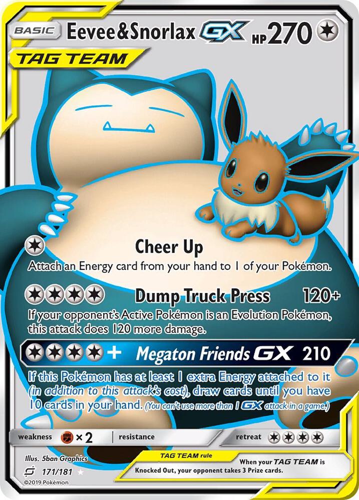 Pokemon Eevee & Snorlax GX 171/181 Team Up