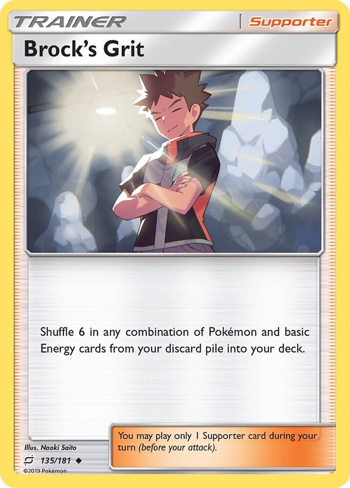Pokemon Brock's Grit 135/181 Team Up